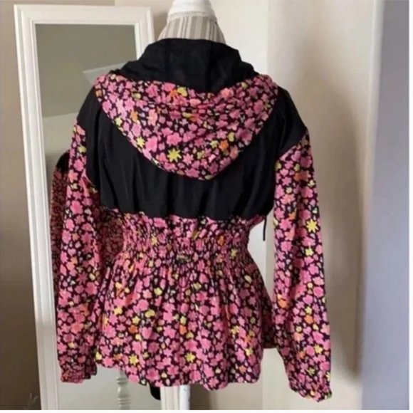 kate spade athleisure marker pink floral anorak jacket size small nwt - Picture 7 of 8